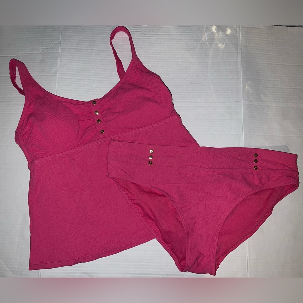 Time & True Hot Pink Tankini Set